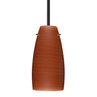 Buy black-with-cherry-glass-and-orange-shade Besa Tao Stem Pendant Outdoor (Damp) Pendant by Besa