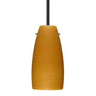 Buy black-with-oak-glass-and-amber-brown-shade Besa Tao Stem Pendant Outdoor (Damp) Pendant by Besa