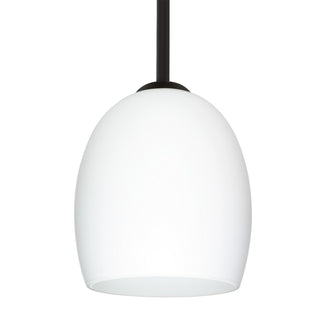 Buy black-with-opal-matte-glass-and-white-shade Besa Lucia Stem Pendant Outdoor (Damp) Pendant by Besa