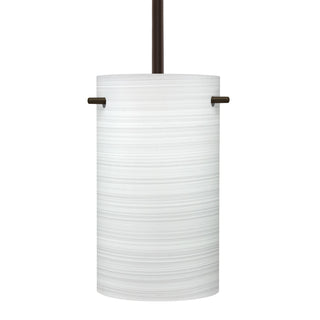 Buy bronze-with-chalk-glass-and-white-shade Besa Tamburo Stem Pendant Outdoor (Damp) Pendant by Besa