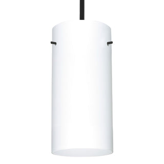 Buy black-with-opal-matte-glass-and-white-shade Besa Stilo Stem Pendant Outdoor (Damp) Pendant by Besa