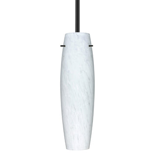 Buy black-with-opal-matte-glass-and-white-shade Besa Suzi Stem Pendant Outdoor (Damp) Pendant by Besa