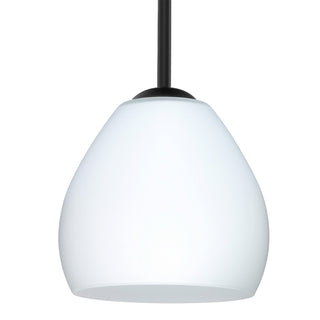 Buy black-with-opal-matte-glass-and-white-shade Besa Bolla Stem Pendant Outdoor (Damp) Pendant by Besa