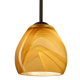 Buy bronze-with-honey-glass-and-yellow-shade Besa Bolla Stem Pendant Outdoor (Damp) Pendant by Besa