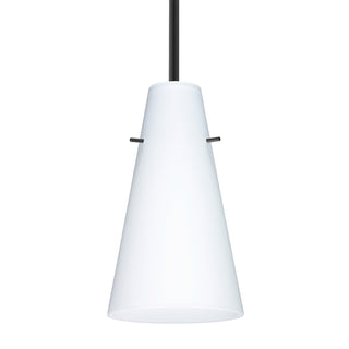 Buy black-with-opal-matte-glass-and-white-shade Besa Cierro Stem Pendant Outdoor (Damp) Pendant by Besa