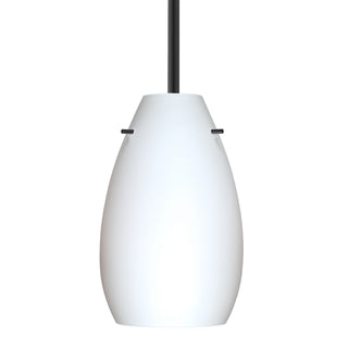 Buy black-with-opal-matte-glass-and-white-shade Besa Pera Stem Pendant Outdoor (Damp) Pendant by Besa