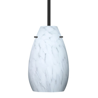 Buy black-with-carrera-glass-and-white-shade Besa Pera Stem Pendant Outdoor (Damp) Pendant by Besa