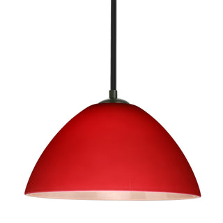 Buy black-with-red-matte-glass-and-red-shade Besa Tessa Stem Pendant Outdoor (Damp) Pendant by Besa