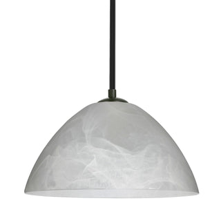 Buy black-with-marble-glass-and-white-shade Besa Tessa Stem Pendant Outdoor (Damp) Pendant by Besa