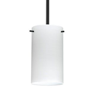 Buy black-with-chalk-glass-and-white-shade Besa Stilo Stem Pendant Outdoor (Damp) Pendant by Besa