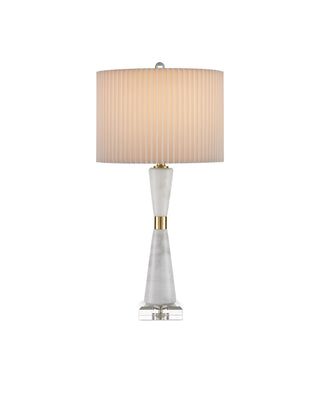Buy white-clear-natural-brass Edelmar Collection Table Lamp by Currey and Company