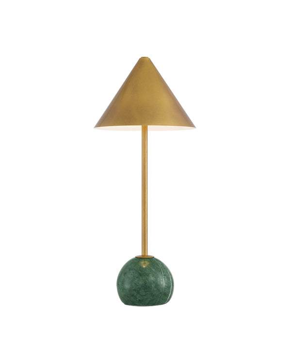 Journey Green & Brass Cordless Table Lamp  by Currey and Company