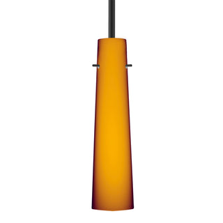 Buy black-with-amber-matte-glass-and-amber-brown-shade Besa Camino Stem Pendant Outdoor (Damp) Pendant by Besa