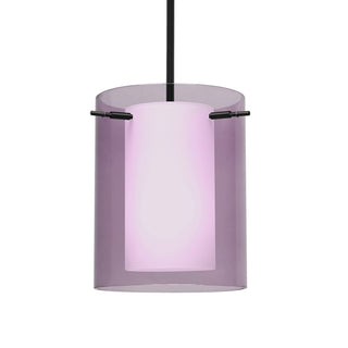 Buy black-with-transparent-amethyst-opal-glass-and-purple-shade Besa Pahu Stem Pendant Outdoor (Damp) Pendant by Besa