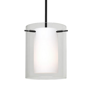 Buy black-with-clear-opal-glass-and-clear-shade Besa Pahu Stem Pendant Outdoor (Damp) Pendant by Besa