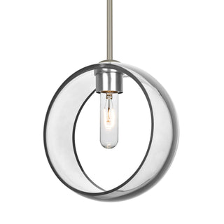 Buy satin-nickel-with-trans-clear-glass-and-clear-shade Besa Mana Stem Pendant Outdoor (Damp) Pendant by Besa