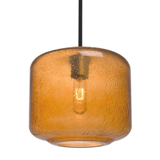 Buy black-with-amber-bubble-glass-and-amber-brown-shade Besa Niles Stem Pendant Outdoor (Damp) Pendant by Besa