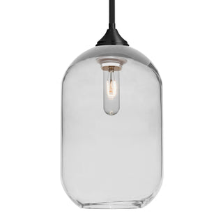 Buy black-with-clear-glass-and-clear-shade Besa Omega Stem Pendant Outdoor (Damp) Pendant by Besa