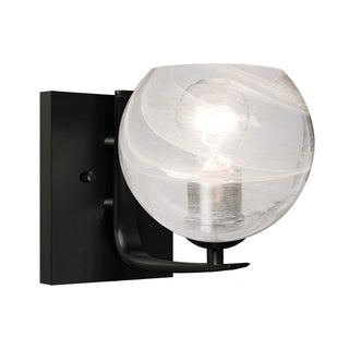 Buy black-with-vapor-clear-glass-and-clear-textured-shade Besa Jilly Vanity Outdoor (Damp) Sconce by Besa