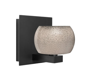 Buy black-with-smoke-sand-glass-and-smoke-shade Besa Keno Vanity Outdoor (Damp) Sconce by Besa