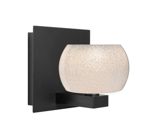 Buy black-with-white-sand-glass-and-white-shade Besa Keno Vanity Outdoor (Damp) Sconce by Besa