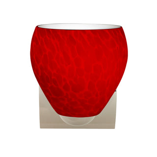 Buy chrome-with-red-cloud-glass-and-red-shade Besa Bolla Mini Sconce Outdoor (Damp) Sconce by Besa