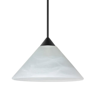 Buy black-with-marble-glass-and-white-shade Besa Kona Pendant Pendant by Besa