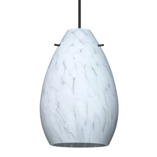 Buy black-with-carrera-glass-and-white-shade Besa Pera Pendant Pendant by Besa