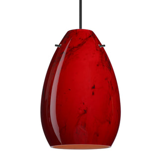 Buy black-with-magma-glass-and-red-shade Besa Pera Pendant Pendant by Besa