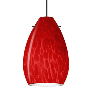 Buy black-with-red-cloud-glass-and-red-shade Besa Pera Pendant Pendant by Besa