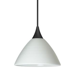 Buy black-with-chalk-glass-and-white-shade Besa Domi Pendant Pendant by Besa