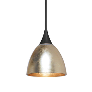 Buy black-with-gold-foil-glass-and-gold-shade Besa Divi Pendant Pendant by Besa