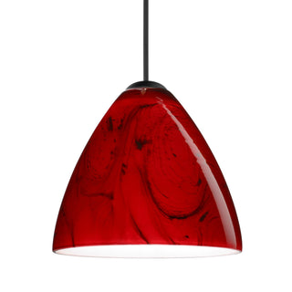 Buy black-with-magma-glass-and-red-shade Besa Mia Pendant Pendant by Besa