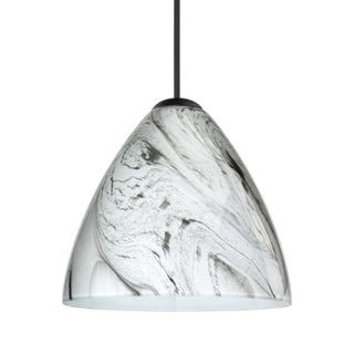 Buy black-with-marble-grigio-glass-and-white-shade Besa Mia Pendant Pendant by Besa