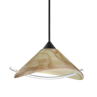 Buy black-with-mocha-clear-glass-and-amber-brown-shade Besa Hoppi Pendant Pendant by Besa