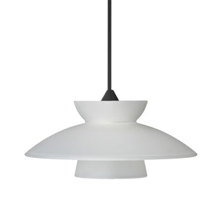 Buy black-with-frost-glass-and-white-shade Besa Trilo Pendant Pendant by Besa