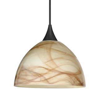 Buy black-with-mocha-glass-and-amber-brown-shade Besa Brella Pendant Pendant by Besa