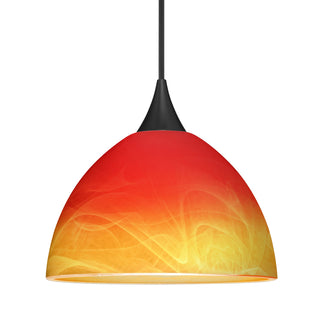 Buy black-with-solare-glass-and-orange-shade Besa Brella Pendant Pendant by Besa