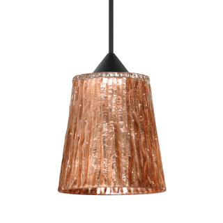 Buy black-with-stone-copper-foil-glass-and-orange-shade Besa Nico Pendant Pendant by Besa