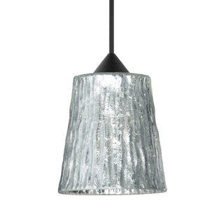 Buy black-with-stone-silver-foil-glass-and-silver-gray-shade Besa Nico Pendant Pendant by Besa
