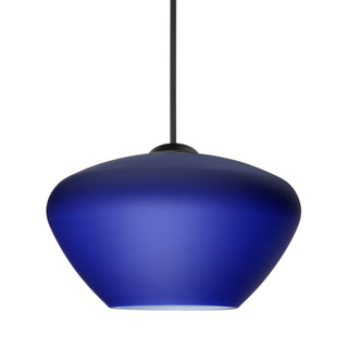 Buy black-with-blue-matte-glass-and-blue-shade Besa Peri Pendant Pendant by Besa
