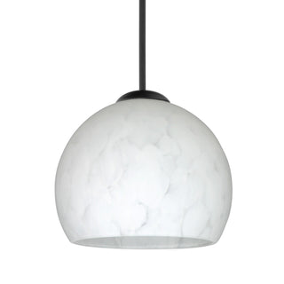 Buy black-with-carrera-glass-and-white-shade Besa Palla Pendant Pendant by Besa