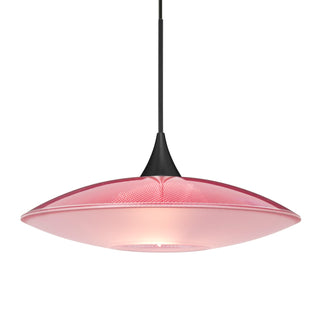 Buy black-with-red-frost-glass-and-red-shade Besa Spazio Pendant Pendant by Besa