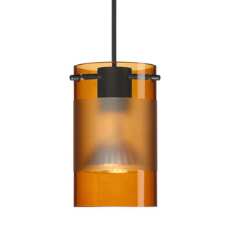 Buy black-with-armagnac-frost-glass-and-amber-brown-shade Besa Scope Pendant Pendant by Besa