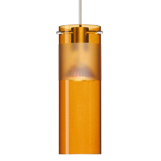 Buy satin-nickel-with-armagnac-frost-glass-and-amber-brown-shade Besa Scope Pendant Pendant by Besa