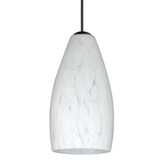 Buy black-with-carrera-glass-and-white-shade Besa Karli Pendant Pendant by Besa