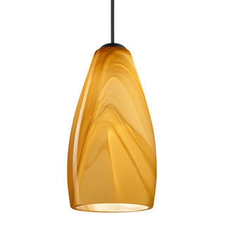 Buy black-with-honey-glass-and-yellow-shade Besa Karli Pendant Pendant by Besa