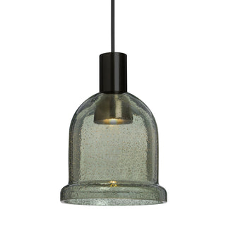 Buy black-with-moss-bubble-glass-and-green-shade Besa Kiba Pendant Pendant by Besa