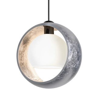 Buy black-with-silver-inner-silver-glass-and-multicolor-shade Besa Pogo Pendant Pendant by Besa