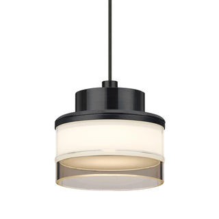 Buy black-with-opal-glossy-smoke-glass-and-multicolor-shade Besa Pivot Pendant Pendant by Besa